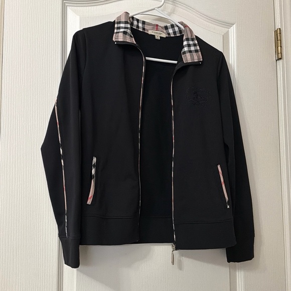 Burberry Other - Burberry Black Track Jacket with Signature Check Trim
